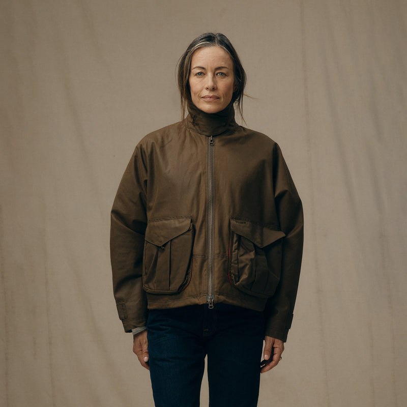 Women's shelter cloth short work jacket by Filson | Dark tan (Beige)