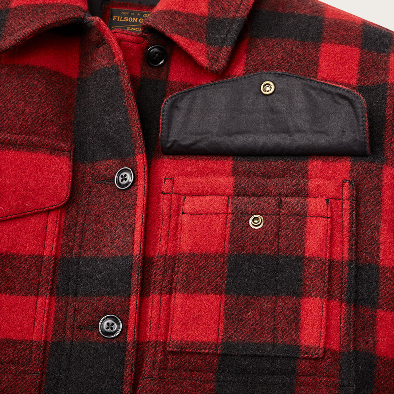 Women's mackinaw wool cruiser jacket by Filson | Redblack plaid (Red)