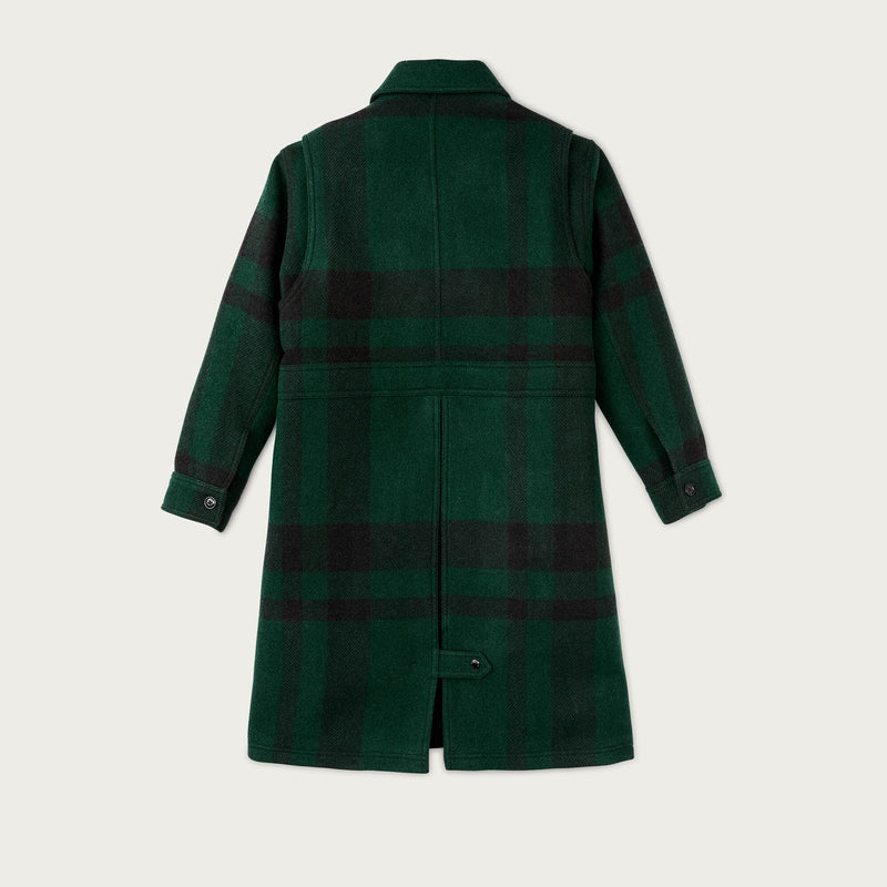 Women's wool long cruiser coat di Filson | Otter green / black (Green)