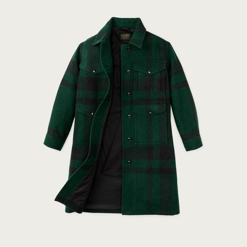 Women's wool long cruiser coat di Filson | Otter green / black (Green)