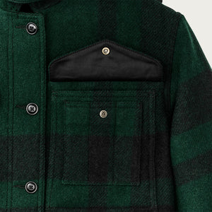 Women's wool long cruiser coat di Filson | Otter green / black (Green)