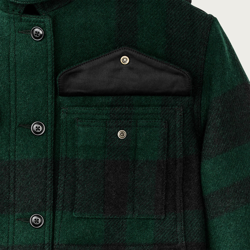 Women's wool long cruiser coat di Filson | Otter green / black (Green)