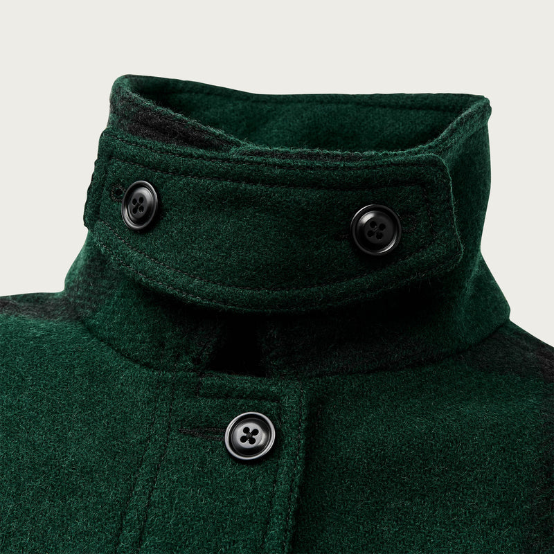 Women's wool long cruiser coat di Filson | Otter green / black (Green)