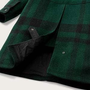 Women's wool long cruiser coat di Filson | Otter green / black (Green)