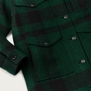 Women's wool long cruiser coat di Filson | Otter green / black (Green)