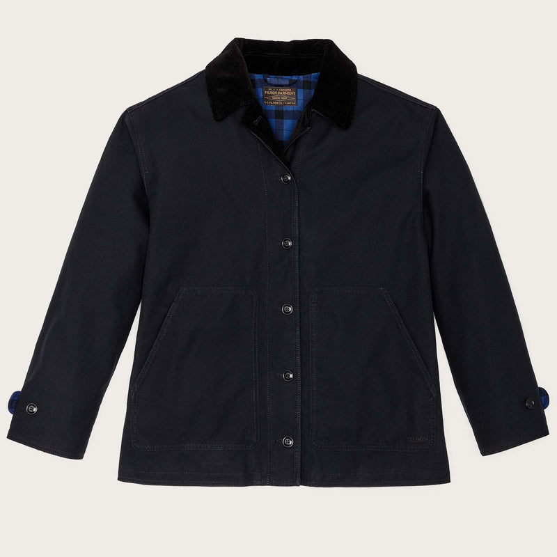 Women's dry tin cloth barn coat di Filson | Navy (Blue)