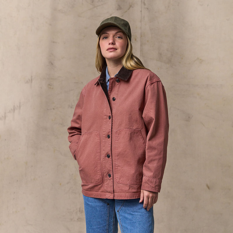 Women's canvas barn coat by Filson | Mahogany (Pink)