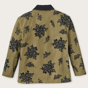 Women's canvas barn coat par Filson | Olive / floral print (Green)