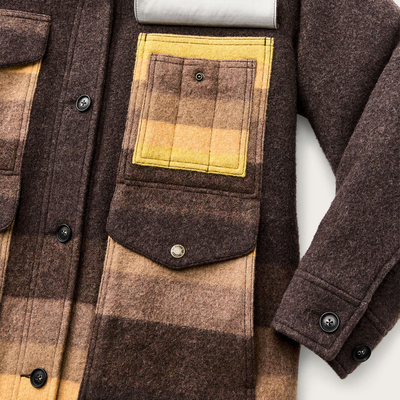 Kodiak shawl collar coat für damen von Filson | Brown / yellow strip (Brown)