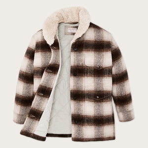 Women’s kodiak shawl collar coat by Filson | Cream / brown shadow (Beige)