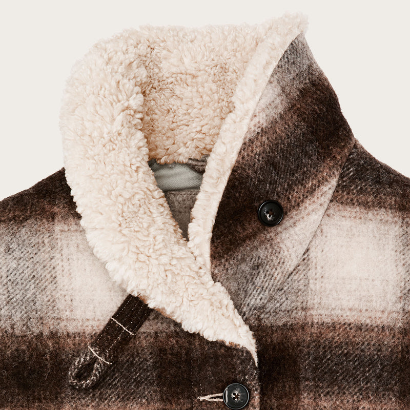 Women’s kodiak shawl collar coat by Filson | Cream / brown shadow (Beige)