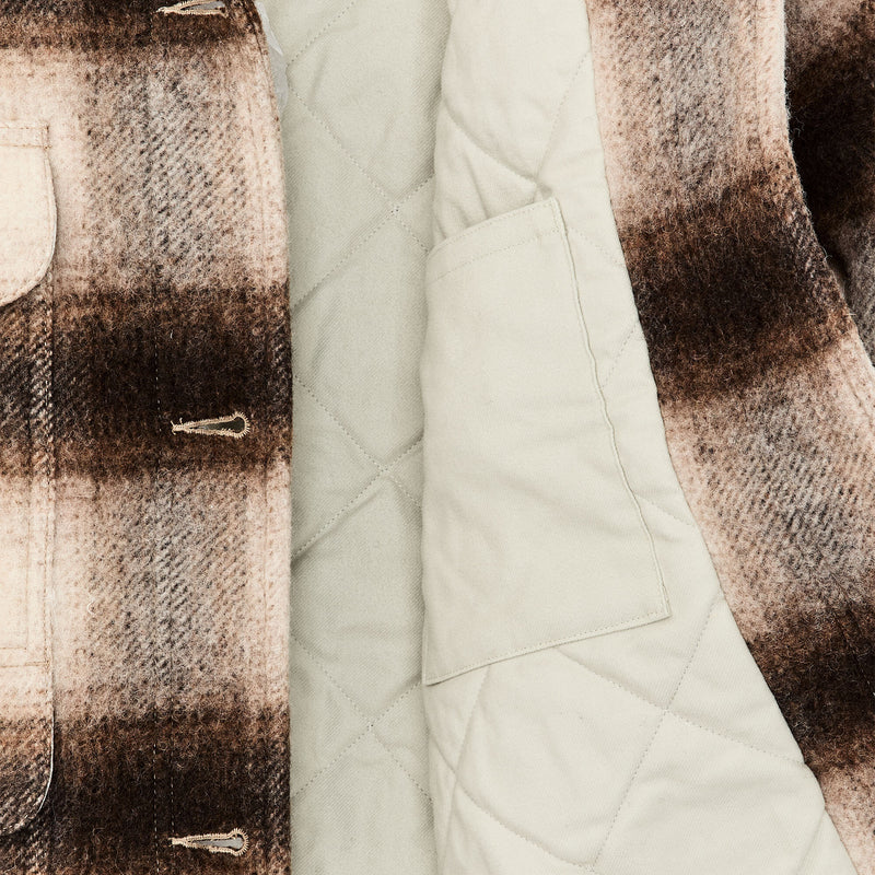 Women’s kodiak shawl collar coat by Filson | Cream / brown shadow (Beige)