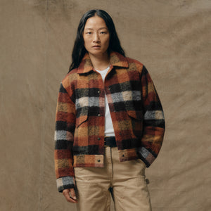 Women’s blanket wool jacket by Filson | Red / orange / black (Multicolor)