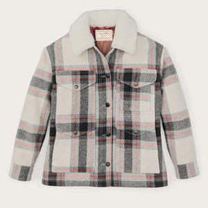Women’s mackinaw wool shearling cruiser jacket von Filson | Cream / red / black (Multicolor)
