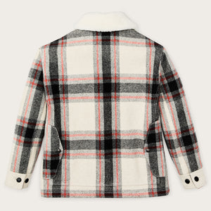 Women’s mackinaw wool shearling cruiser jacket von Filson | Cream / red / black (Multicolor)