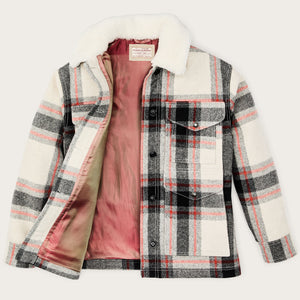 Women’s mackinaw wool shearling cruiser jacket von Filson | Cream / red / black (Multicolor)