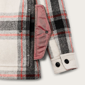 Women’s mackinaw wool shearling cruiser jacket von Filson | Cream / red / black (Multicolor)