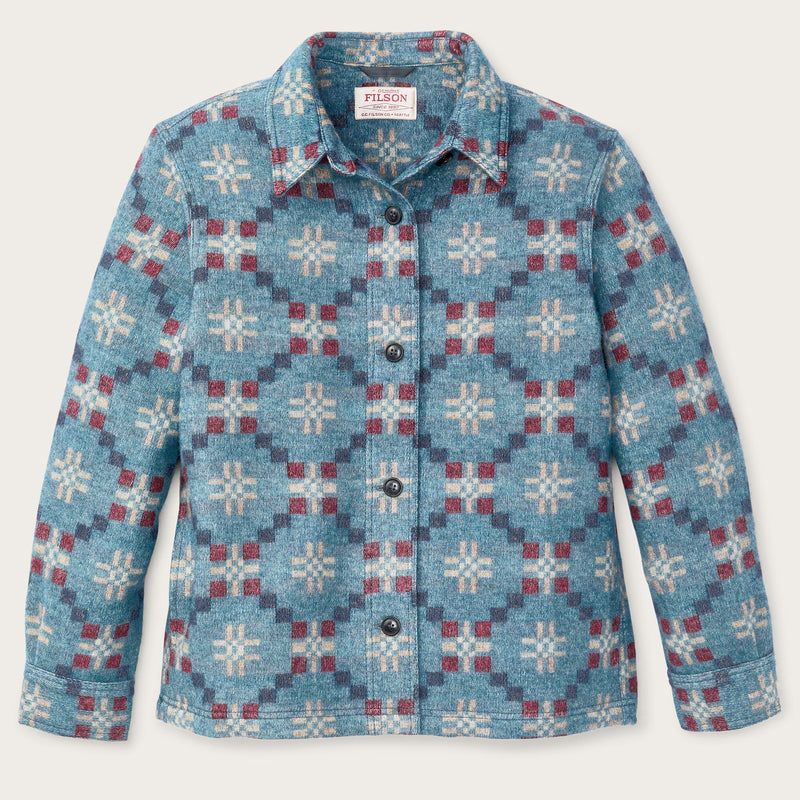Women's wool overshirt par Filson | Turquoise / multi jacquard (Blue)