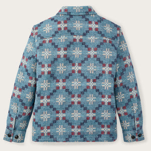 Women's wool overshirt par Filson | Turquoise / multi jacquard (Blue)