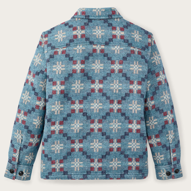 Women's wool overshirt par Filson | Turquoise / multi jacquard (Blue)