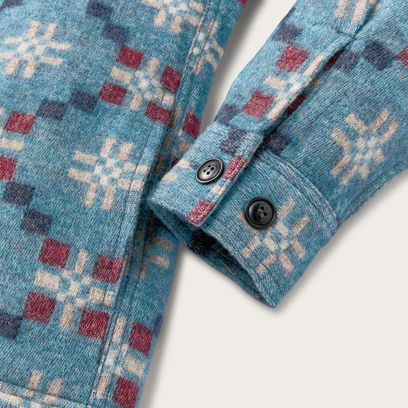 Women's wool overshirt par Filson | Turquoise / multi jacquard (Blue)