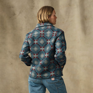Women's wool overshirt par Filson | Turquoise / multi jacquard (Blue)
