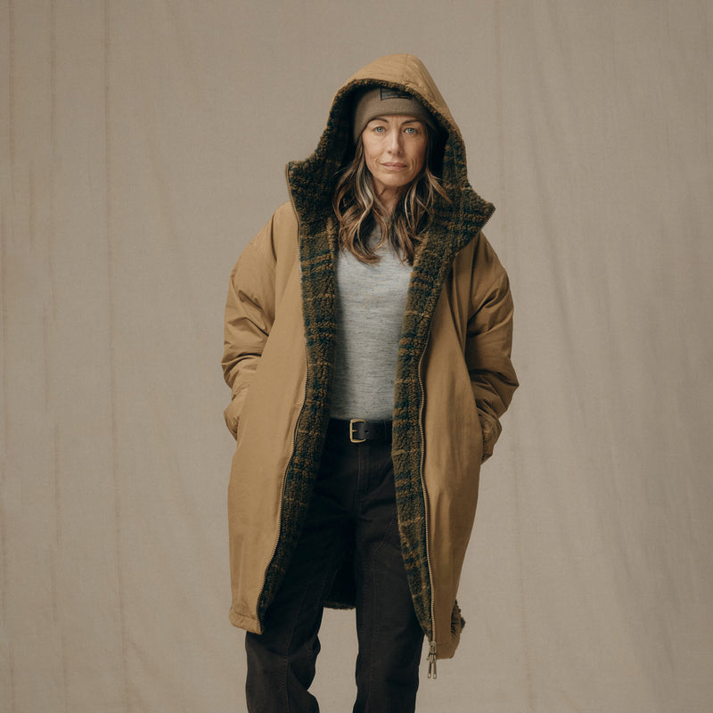 Manteau femme réversible laine polaire par Filson | Tan (Brown)