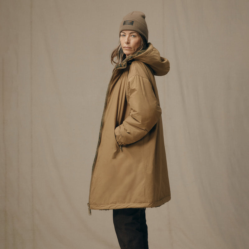 Manteau femme réversible laine polaire par Filson | Tan (Brown)