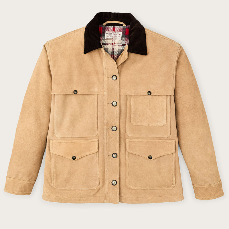 Suede leather cruiser jacket für damen von Filson | Dark tan