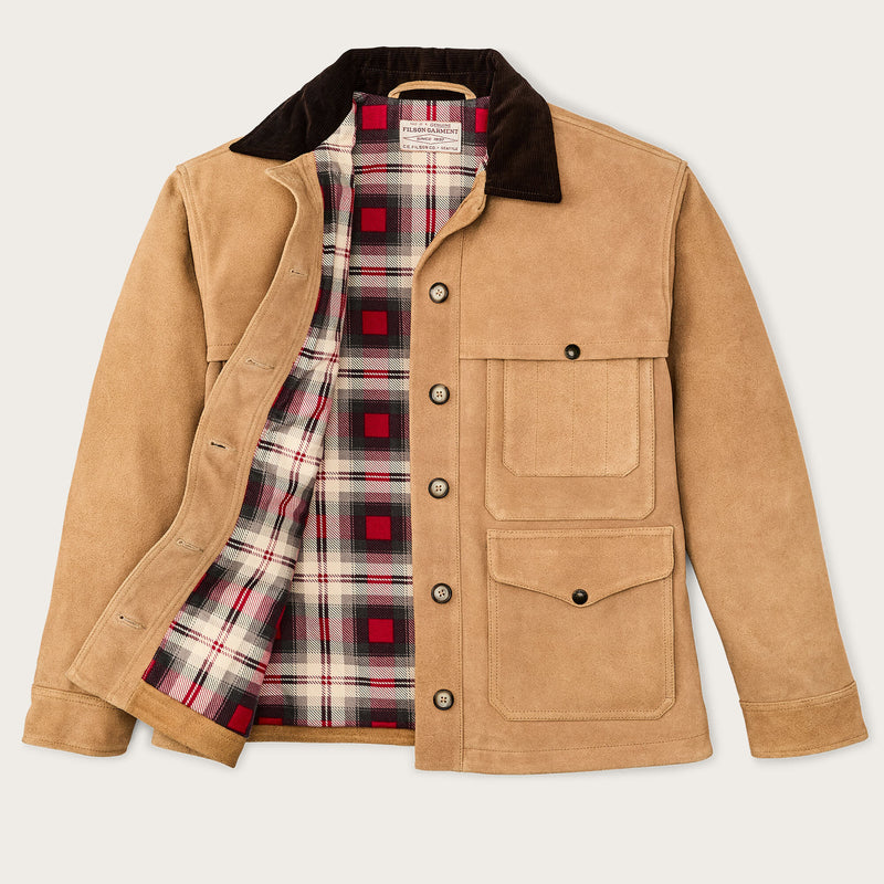 Suede leather cruiser jacket für damen von Filson | Dark tan