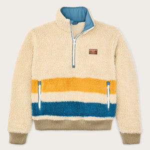 Women’s pile fleece popover by Filson | Yellow / blue blanke (Beige)