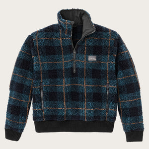 Pile fleece popover für damen von Filson | Blue / black plaid (Blue)