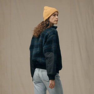 Pile fleece popover für damen von Filson | Blue / black plaid (Blue)