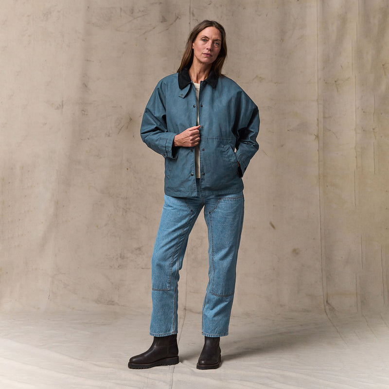 Women’s harbor front waxed jacket par Filson | Navy (Blue)