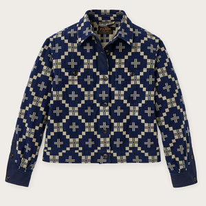 Women's colchuck short jacket par Filson | Navy / sage jacquard (Blue)
