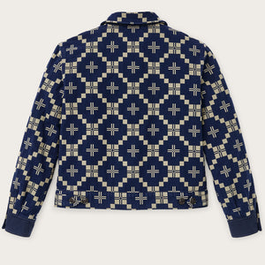 Women's colchuck short jacket par Filson | Navy / sage jacquard (Blue)