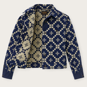 Women's colchuck short jacket par Filson | Navy / sage jacquard (Blue)