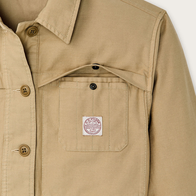 Women's reverse sateen cruiser jacket par Filson | Antique khaki (Yellow)