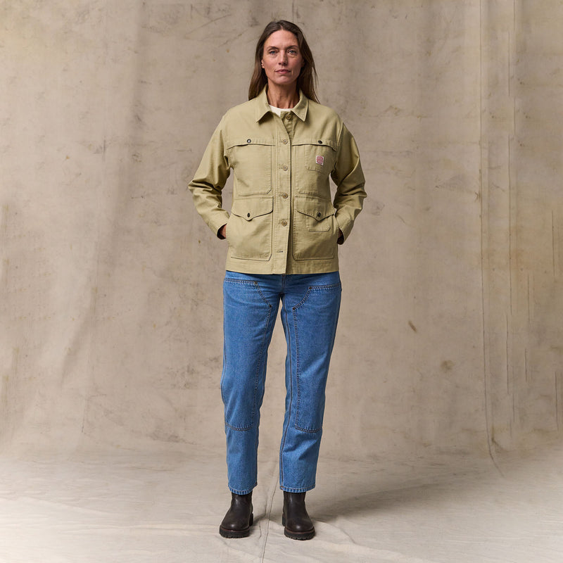 Women's reverse sateen cruiser jacket par Filson | Antique khaki (Yellow)