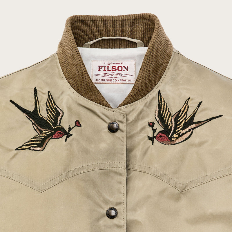Women's western satin jacket par Filson | Silver sage (Beige)