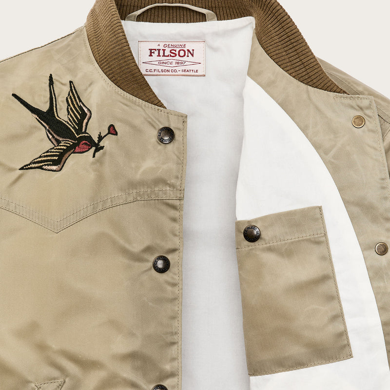 Women's western satin jacket par Filson | Silver sage (Beige)