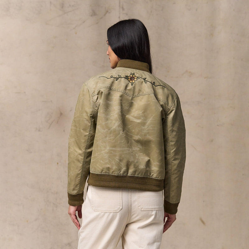 Women's western satin jacket par Filson | Silver sage (Beige)