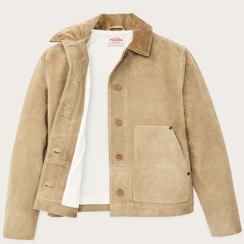 Women's short suede barn jacket par Filson | Light gray (Beige)