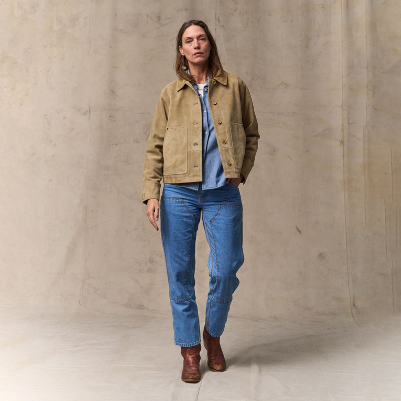 Women's short suede barn jacket par Filson | Light gray (Beige)