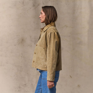 Women's short suede barn jacket par Filson | Light gray (Beige)
