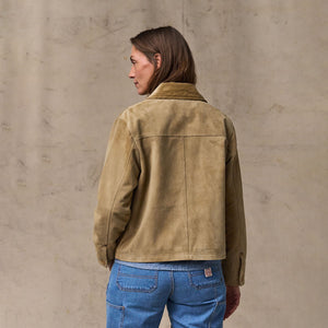 Women's short suede barn jacket par Filson | Light gray (Beige)