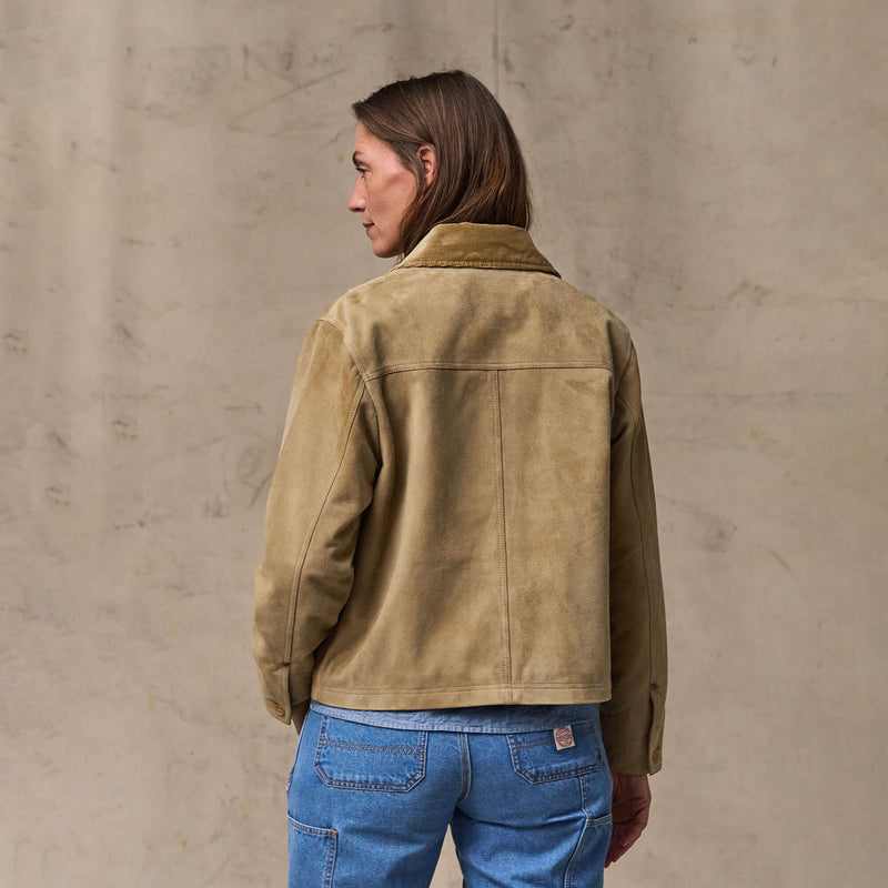 Women's short suede barn jacket par Filson | Light gray (Beige)