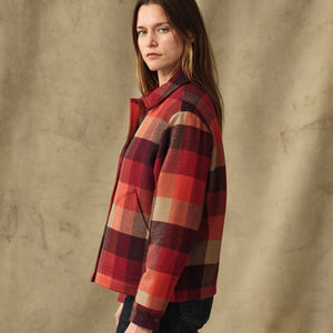 Women's spokane insulated jacket by Filson | Red / burgundy plaid (Red)
