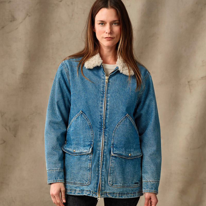 Women's insulated denim outfitter coat by Filson | Vintage indigo (Blue)