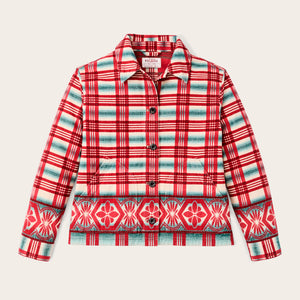 Women's colchuck short jacket by Filson | Rust / multi jacquar (Red)